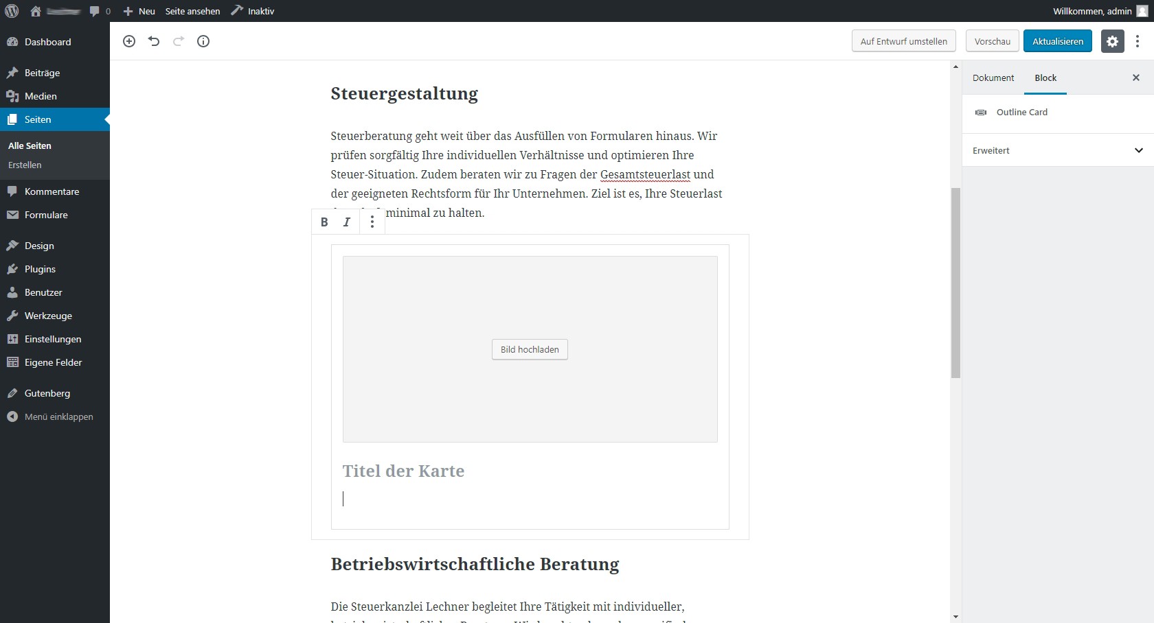 WordPress Editor Gutenberg 1 WordPress Editor Gutenberg - Outline GmbH